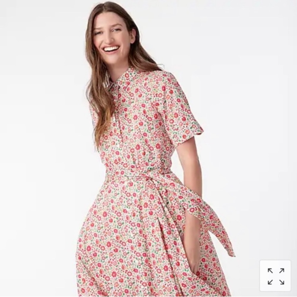 JCrew- Belted Shirtdress in Liberty of London Danjo floral print